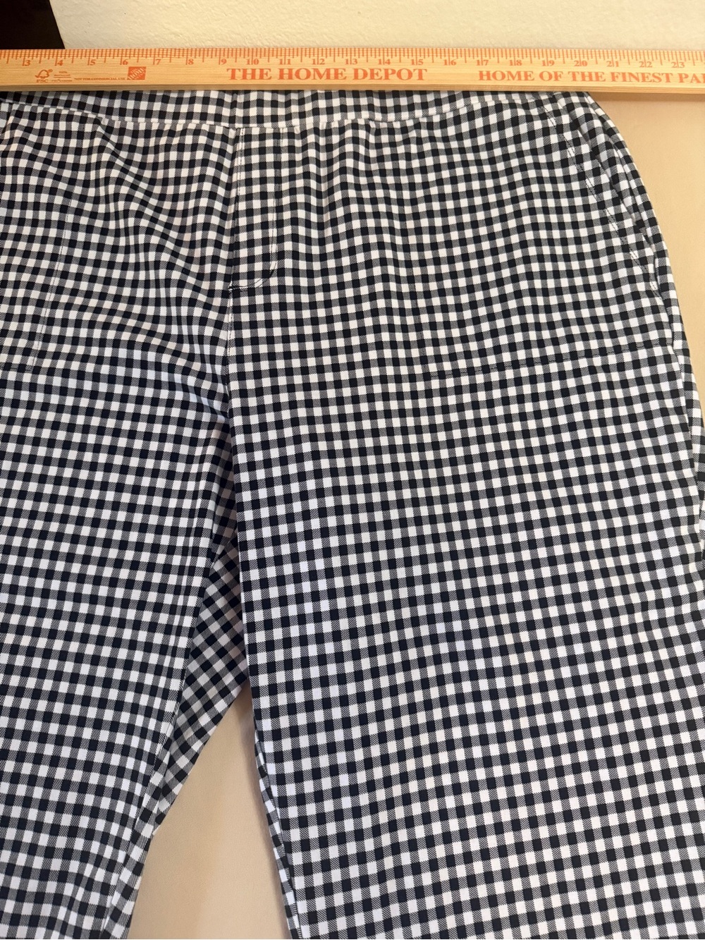 Susan Graver QVC Black White Gingham Crop Pants 2XP Cotton Stretch Pull On - Picture 5 of 12